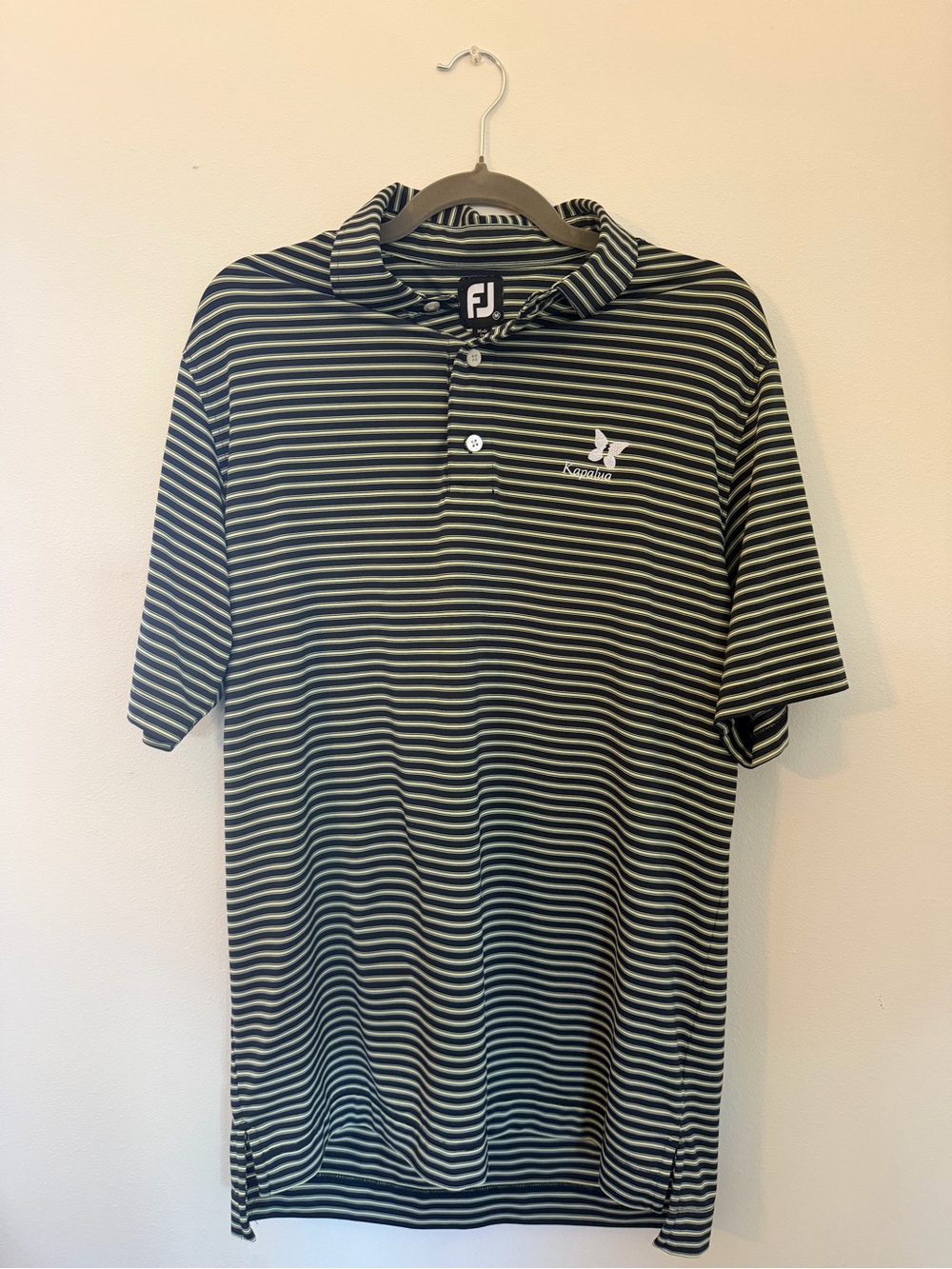FootJoy Men’s Black and White Striped Golf Polo